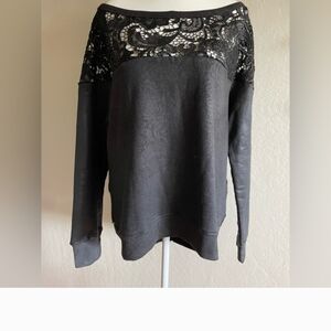 Pam & Gela Black Lace Detail Top